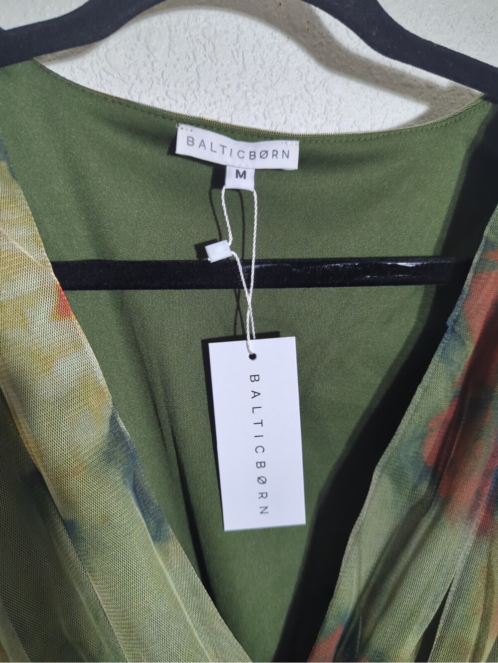 NWT Baltic Born Rustic Green Floral Layla Tulle Maxi Dress M Wedding Bridesmaid - Picture 8 of 11